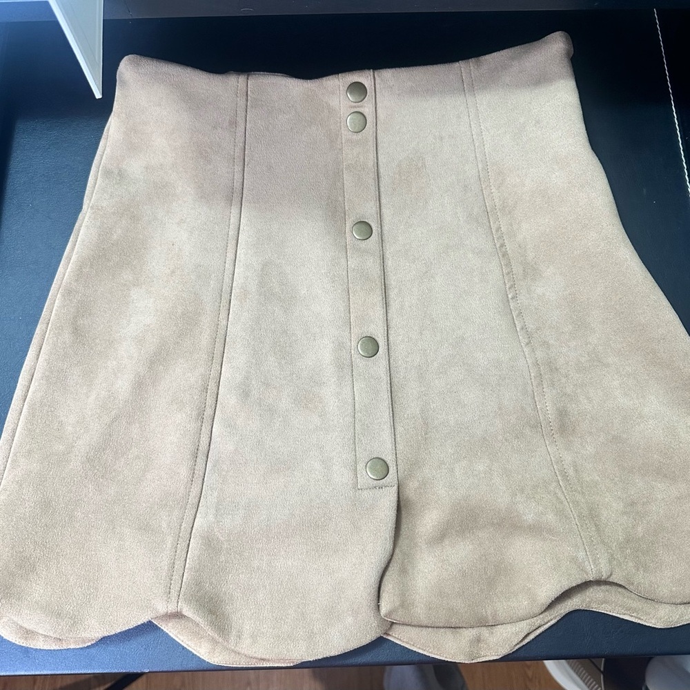 HYFVE Camel Skirt with Button Detail - Picture 3 of 5